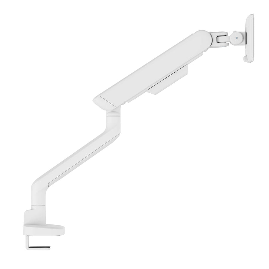 BRATECK 17"-35" Elite Single Screen Mechanical Spring Monitor Arm. Max Load 11Kgs, White