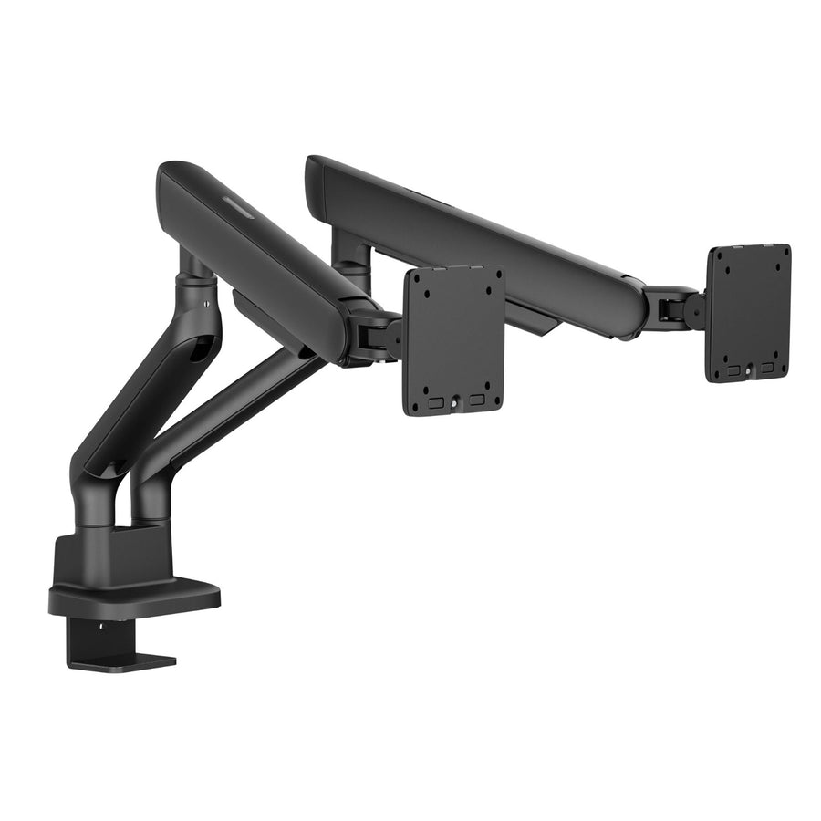 BRATECK 17"-35" Elite Dual Screen Mechanical Spring Monitor Arm. Max Load 2x 11Kgs, Black