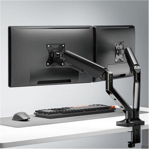 Brateck LDT97-C024E 17"-32" Dual Monitor Mechanical Spring Monitor Arm. Max Load 2x 9Kgs, Black