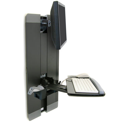 Ergotron 60-609-195 9IN VERTICAL LIFT+SLIDE TRAY CHARCOAL