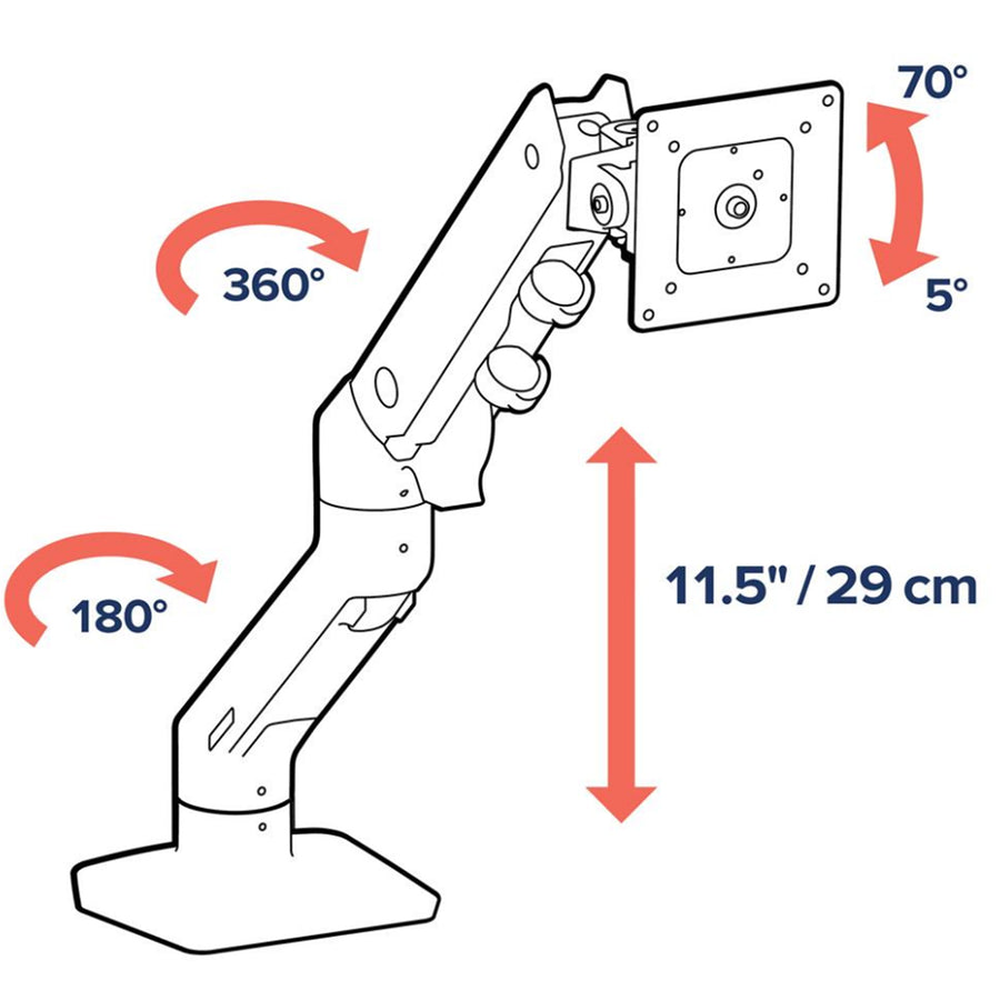 ERGOTRON HX DESK MONITOR ARM MATTE BLACK