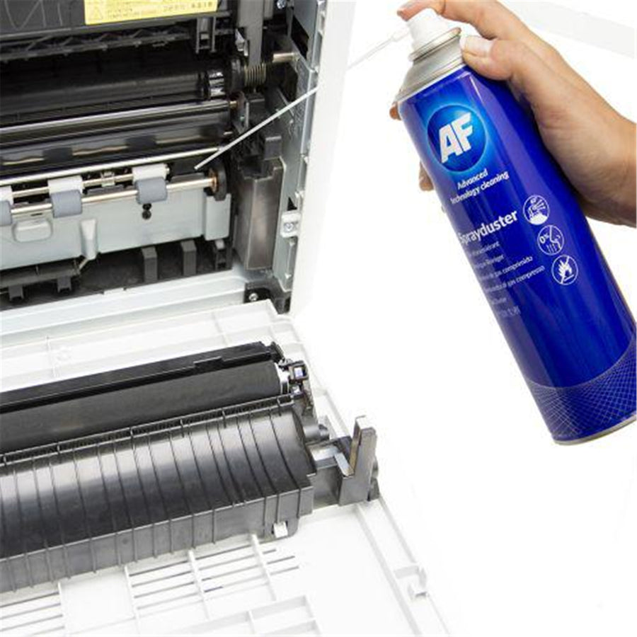 AF ASDU400D Sprayduster 342ml - Large Capacity Aerosol Air duster Non-Flammable Pure compressed gas for blowing dust and debris from inaccessible areas of computer and office equipment.