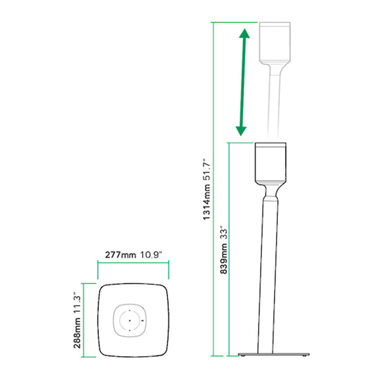 Flexson FLXS1AFS2011 - Adjustable Floor Stand One/Play1, Whtx2