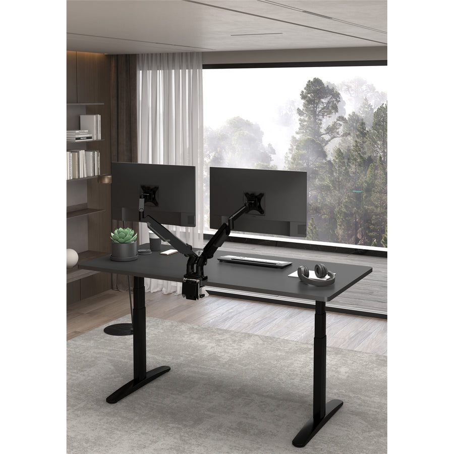 FlexiSpot 17"-32" Dual Gas Spring Monitor Stand - Aluminum Arm - Black- Swivel 180deg - Quick Release VESA Plate - VESA 75 & 100mm - Max Load 5KG Per Arm - Clamp Or Grommet Installation - 5 Years Warranty