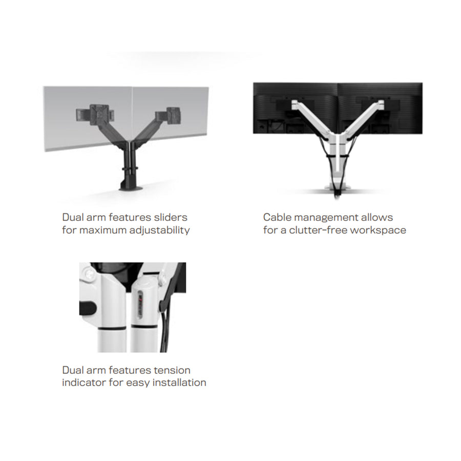 HUMAN ACTIVE TECHNOLOGY, LLC (HAT) HAT MONITOR ARM E2 DUAL BLACK