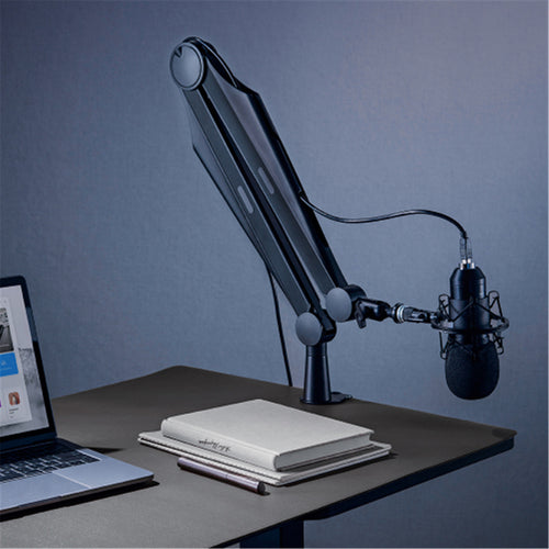 KONIC KMA-21B Armoured Microphone Arm Stand Desktop Mount - Included 3/8" or 5/8" Adaptors