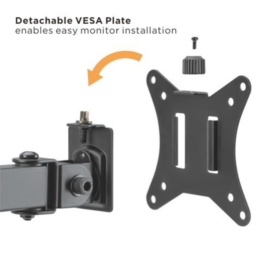 KONIC 17"-32" Eco Dual Monitor Stand - Steel Articulating Arm - Weight Capacity 2-9kg - VESA 100x100 75x75