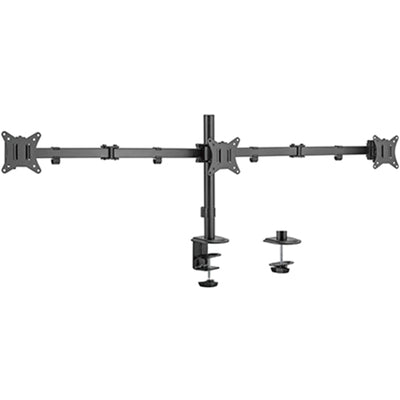 KONIC 17"-27" Eco Triple Monitor Stand - Steel Articulating Arm - Weight Capacity 2-9kg - VESA 100x100 75x75