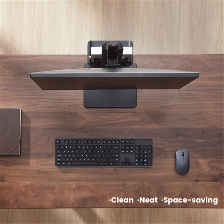 KONIC 17"-27" Monitor Vertical Lift Stand With Thin Client PC/ NUC Mount Holder