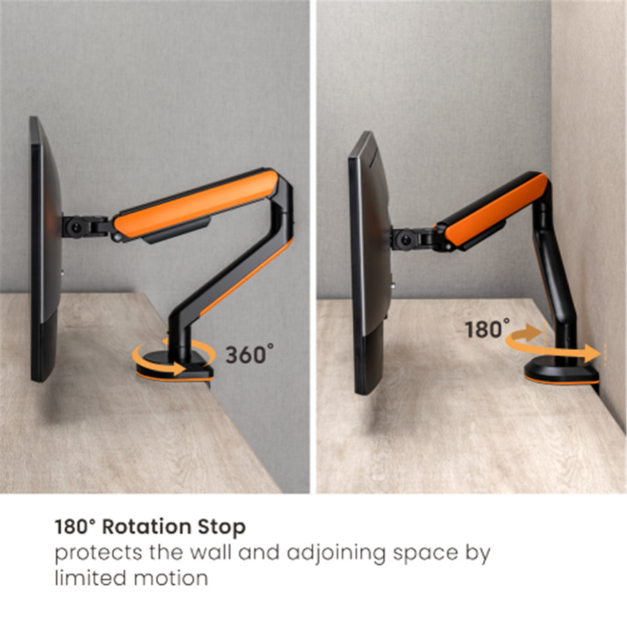 KONIC 17"-32" Single Monitor Stand - Weight Capacity 2-9kg - VESA 100x100 75x75 - Matte Black & White