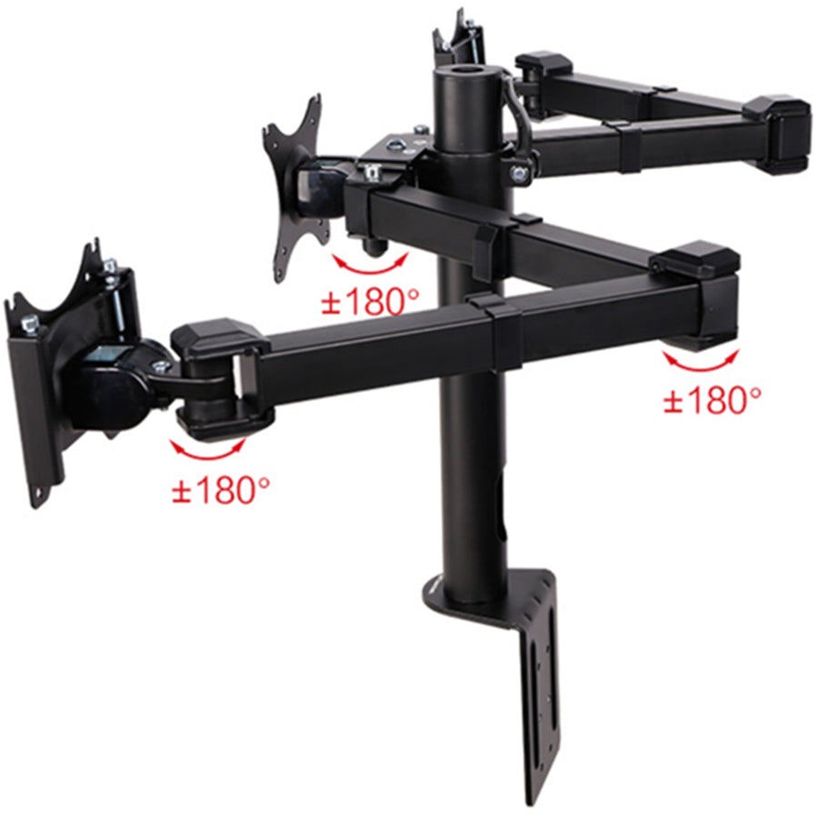 Loctek Eco Mount, 10"-30" Triple Monitor Ergonomic Swivel Arm - VESA 75 & 100mm - Max Load 10KG - 5 Years Warranty