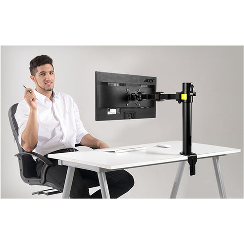 Loctek Eco Mount, 10"-30" Single Monitor Ergonomic Swivel Arm - VESA 75 & 100mm - Max Load 10KG - Swivel Adjust -85 -15deg - 5 Years Warranty