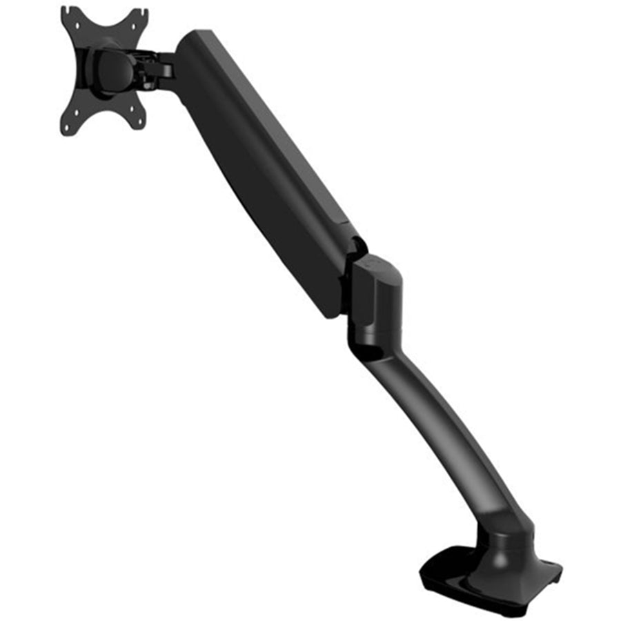 Loctek Pro Mount, 17"-30" Single Gas Spring Monitor Stand - Aluminum Black - Ergonomic 360deg Swivel Arm - Max Load Capacity 2-9 KG - VESA 75 & 100mm - Clamp & Grommet installation - 5 Years Warranty