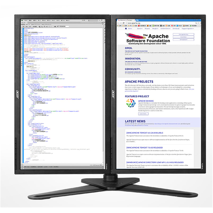 Loctek Eco Mount, 10"-30" Dual Monitor Ergonomic Swivel Arm - Free Stand - VESA 75 & 100mm - Capacity 10KG - 5 Years Warranty