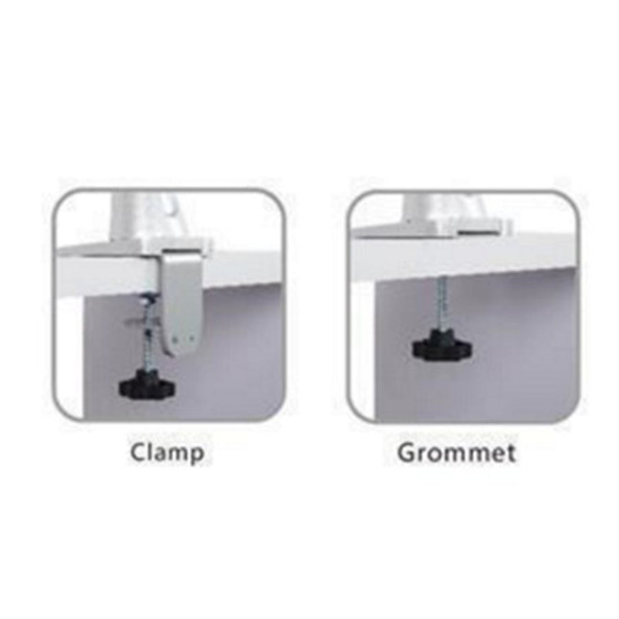 Loctek Pro Mount, 17"-30" Single Ergonomic Gas Spring Monitor Stand - White - VESA 75 & 100mm - Max Load 9kg - 5 Years Warranty