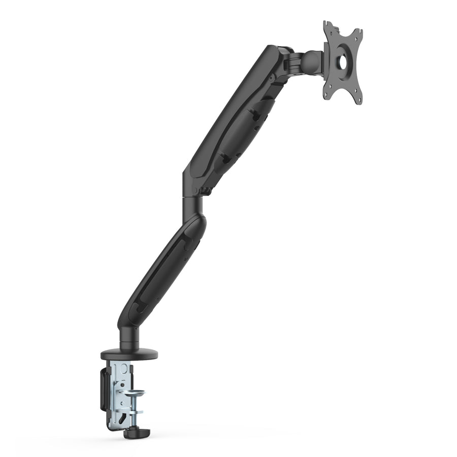 FlexiSpot 17"-32" Single Monitor Stand, Aluminum Gas Spring Arm - Black - Swivel 180deg - With Quick Release VESA Plate - VESA 75 & 100mm - Load Capacity 3-12 KG - Clamp Or Grommet Installation - 5 Years Warranty