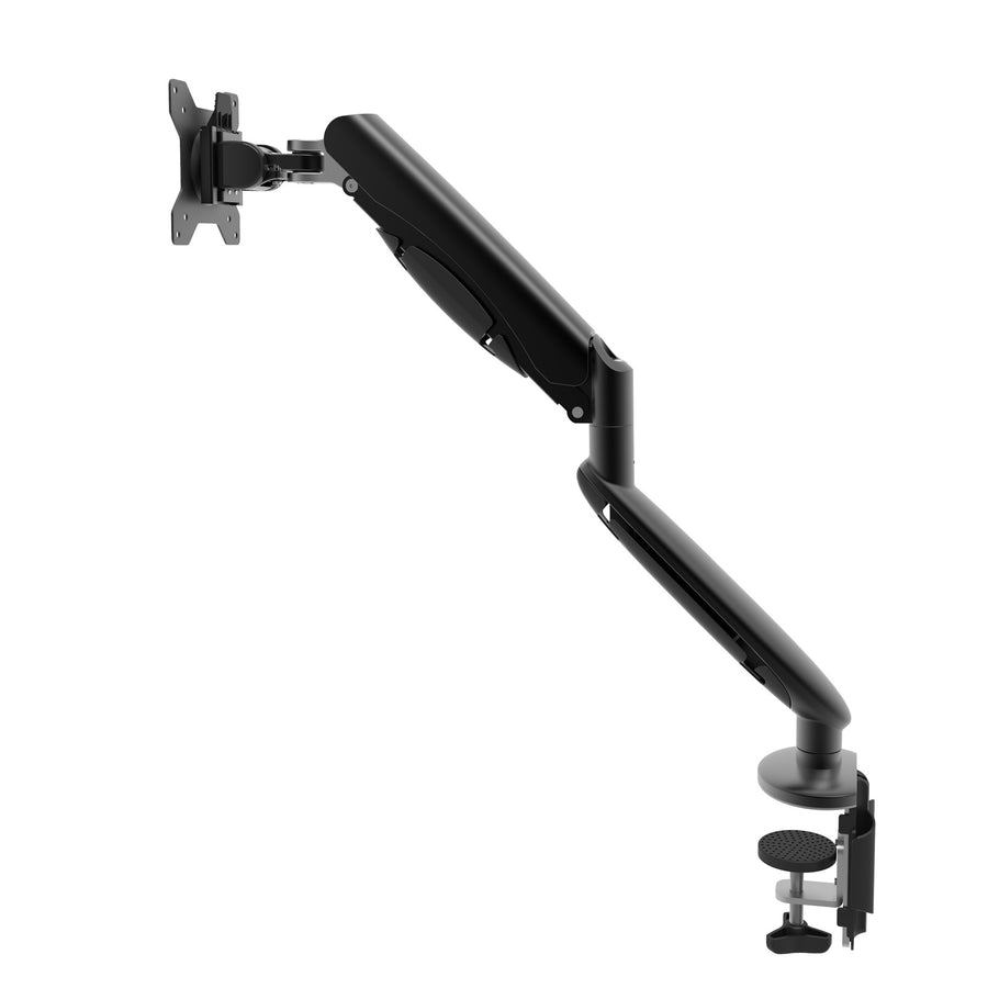 FlexiSpot 17"-32" Single Monitor Stand, Aluminum Gas Spring Arm - Black - Swivel 180deg - With Quick Release VESA Plate - VESA 75 & 100mm - Load Capacity 3-12 KG - Clamp Or Grommet Installation - 5 Years Warranty