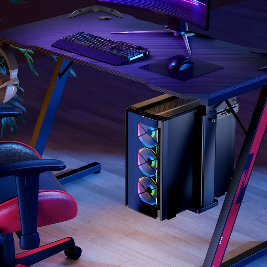 mbeat activiva Matte Black Ultra Wide Adjustable Under-Desk & Wall PC / Gaming PC Mount - Holds up to 29cm in Width