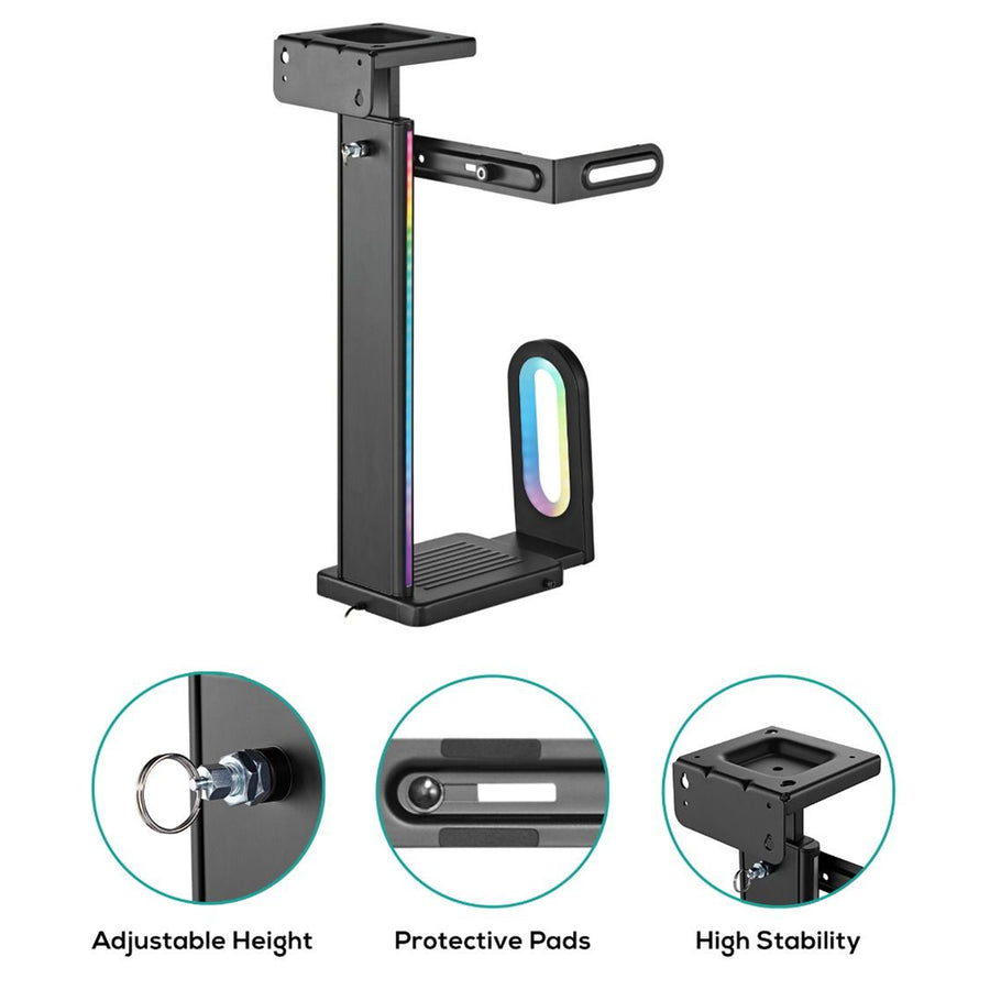 mbeat ACA-MNT-RGB01K - activiva RGB Ultra-Wide Adjustable Wall & Under-Desk Gaming PC Mount