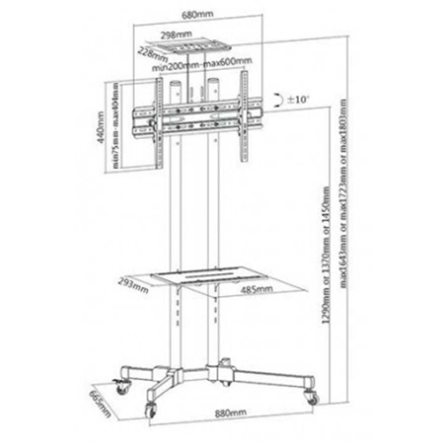 OMP A/V Mounts M7246 - OMP Mobile 37-70" Tilt TV Stand VESA 600x400