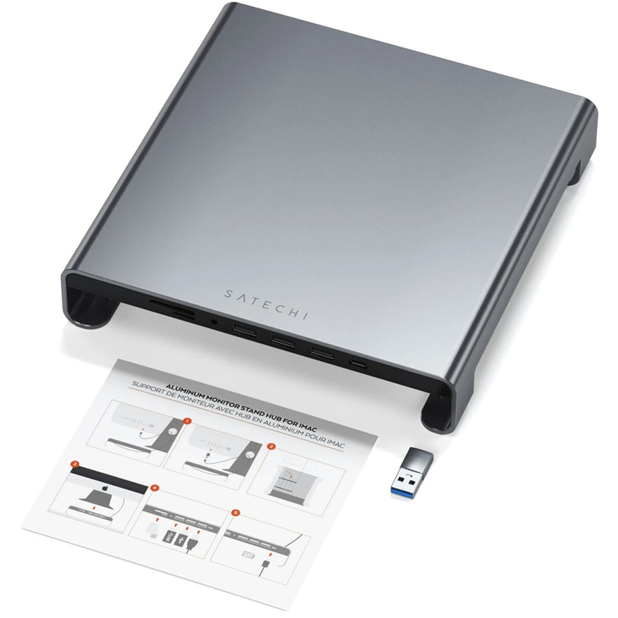 ST-AMSHM - Satechi USB-C Aluminium Monitor Stand Hub for iMac (Space Grey)