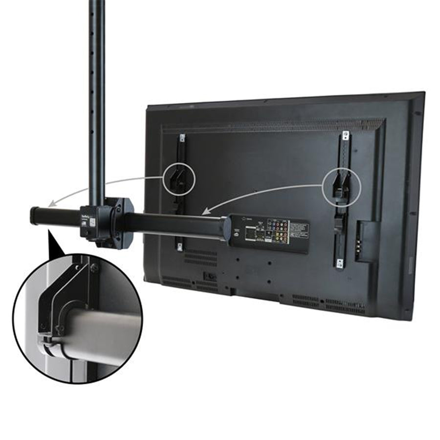 StarTech.com FPCEILPTBSP Ceiling TV Mount for up to 70in TV Steel-Ceiling TV Mount for VESA Mount TVs 37in to 70in (up to 110 lb./50 kg) - For Sloped or Level Ceilings