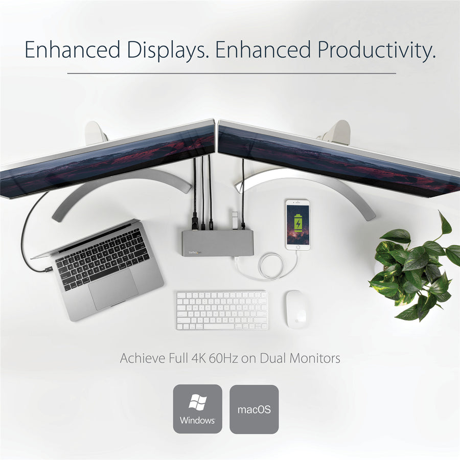 StarTech.com   Thunderbolt 3 Daul 4K Docking Station with 85W Power Delivery