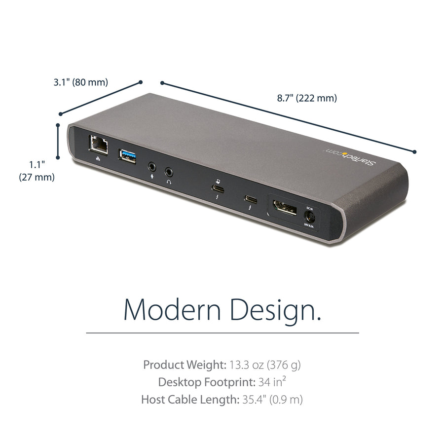 StarTech.com   Thunderbolt 3 Daul 4K Docking Station with 85W Power Delivery