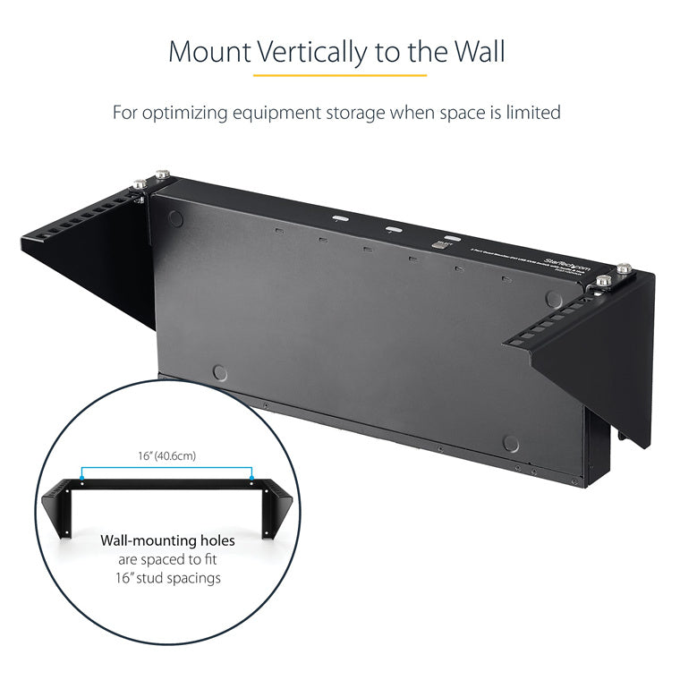 StarTech.com 4U 19in Steel Vertical Wall Mount Equipment Rack Bracket