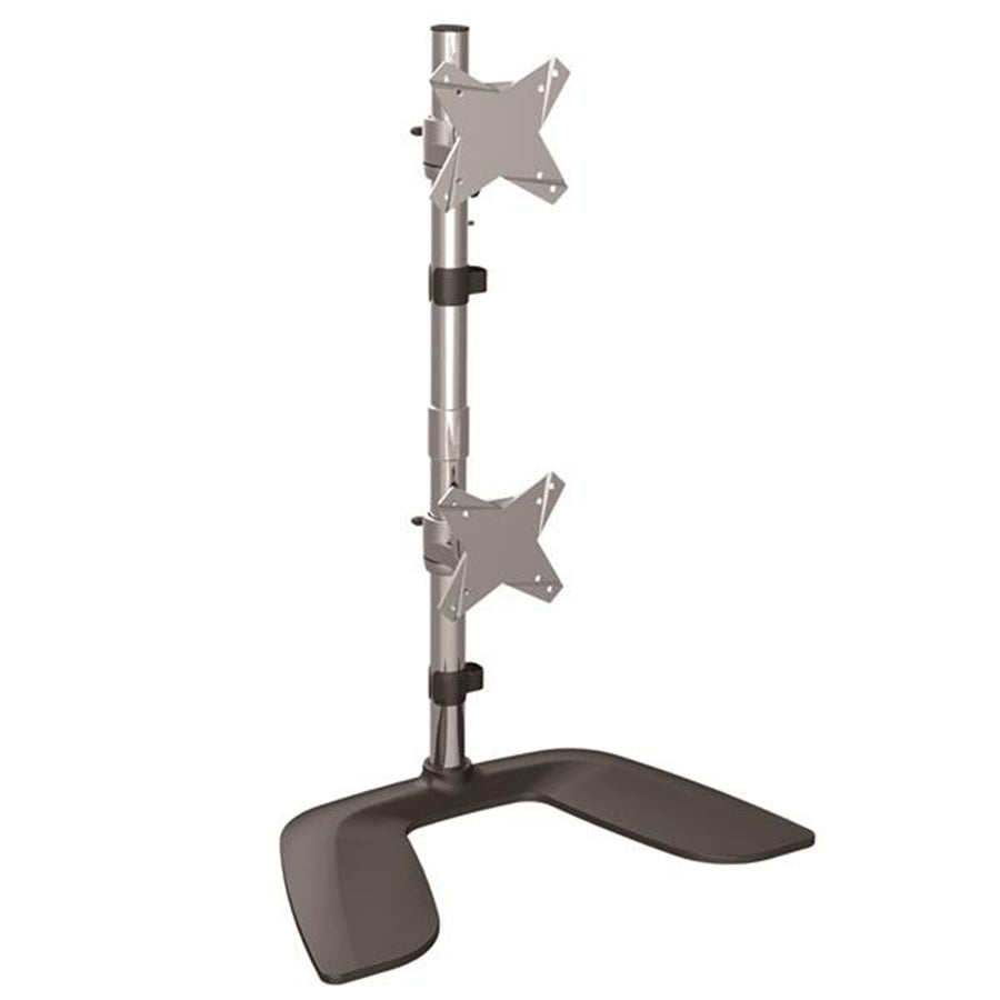 StarTech.com ARMDUOVS StarTech.com ARMDUOVS Ergonomic Vertical Dual Monitor Stand Desktop Stacked Two Monitor Stand up to 27" VESA Mount Displays - Free Standing Universal Monitor Mount - Height Adjustable - Silver