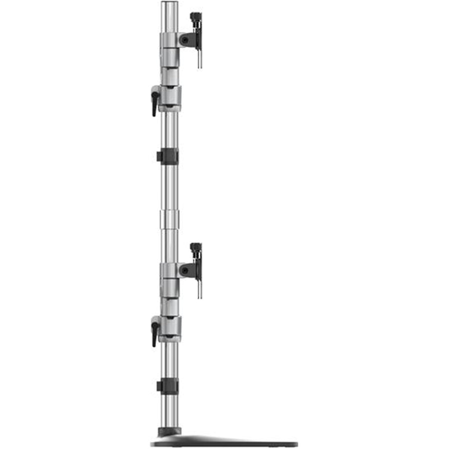 StarTech.com ARMQUADSS Desktop Quad Monitor Stand - Ergonomic VESA 4 Monitor Arm (2x2) up to 32" - Free Standing Articulating Universal Pole Mount - Height Adjustable/Tilt/Swivel/Rotate - Silver