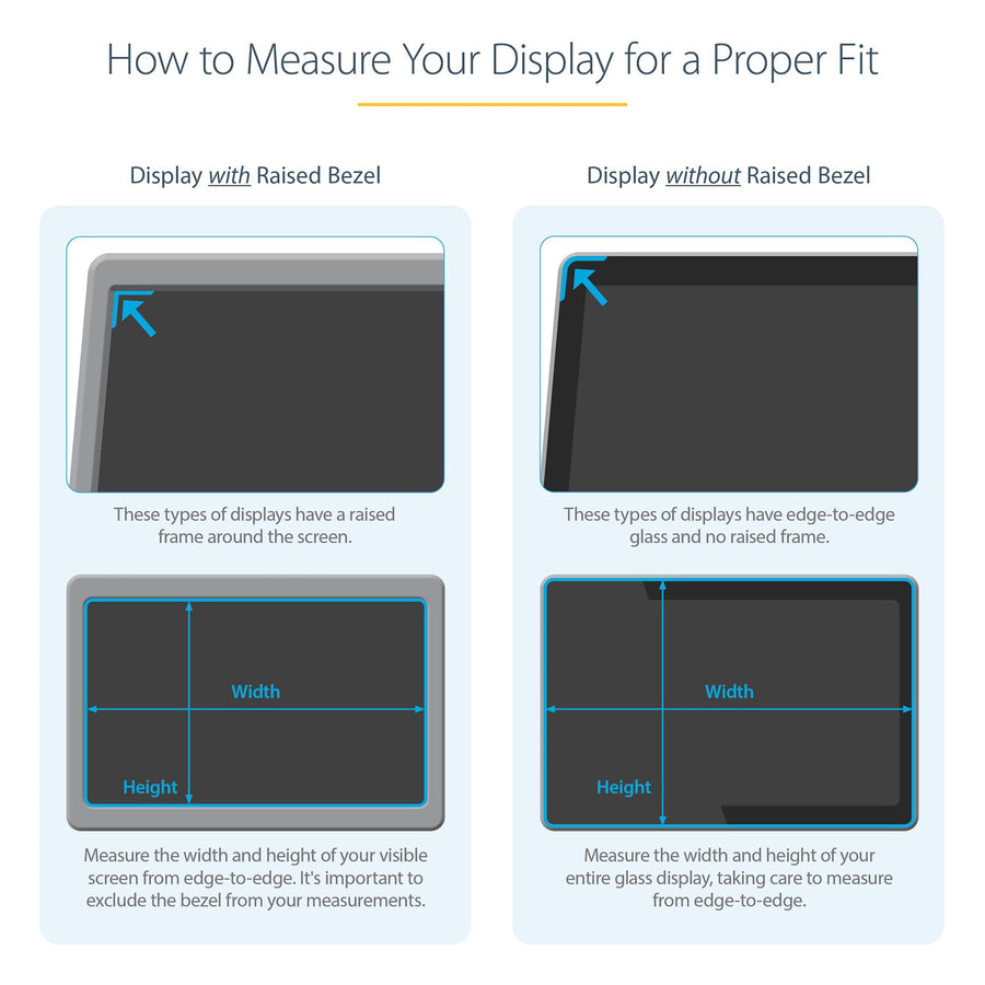 StarTech.com PRIVSCNMON27 Monitor Privacy Screen for 27" PC Display - Computer Screen Security Filter - Blue Light Reducing Screen Protector Film - 16:9 WideScreen - Matte/Glossy - +/-30 Degree