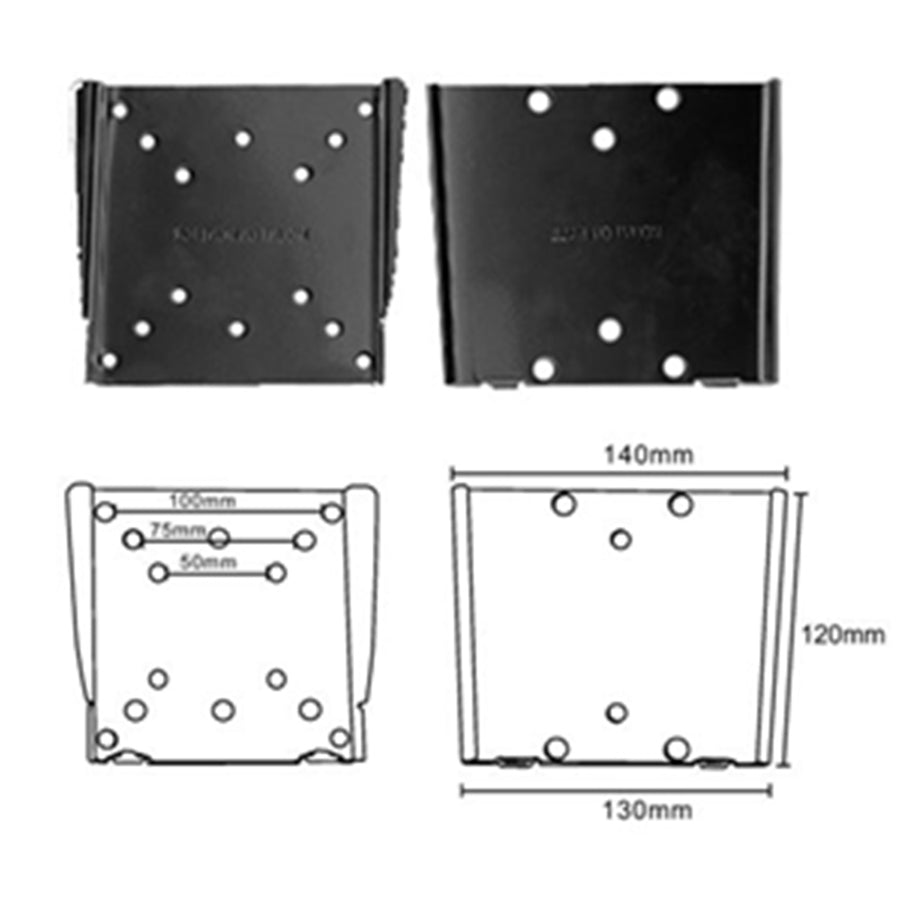 Brateck LCD-WMB201 13''-27'' Super slim low- profile Monitor wall mount bracket Supports VESA 75x75 & 100x100 - Max load: 30kg - Curved display compatible - Colour: Black