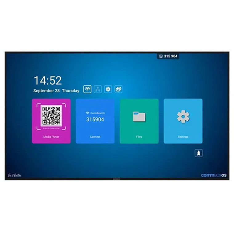 CBDI0143 - COMMBOX 43" INTELLIGENT 4K UHD DISPLAY,24/7 HDMI, AND 11, WALL BRACKET,5YR