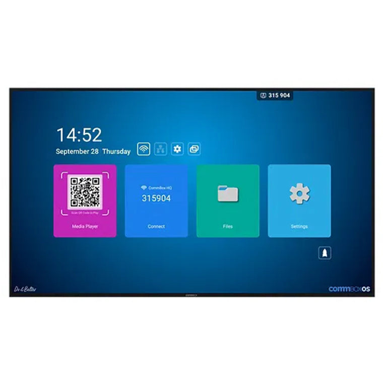 Commbox A11 86" 4K Smart Digital Signage Display - 3840x2160, 450nits, 24x7, Landscape & Portrait, Android 11