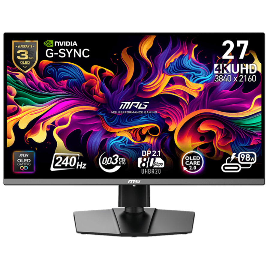 MSI MPG 272URX QD-OLED 27" 4K 240Hz QD-OLED Gaming Monitor with DP 2.1 80Gbps