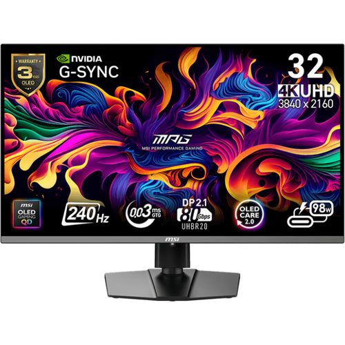 MSI MPG 322URX QD-OLED 32" 4K 240Hz OLED Gaming Monitor with DP 2.1 80Gbps