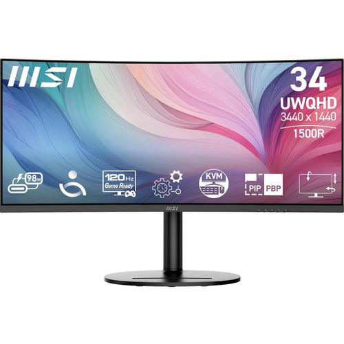MSI Modern MD342CQP 34" Ultrawide Curved USB-C Business Monitor - Black