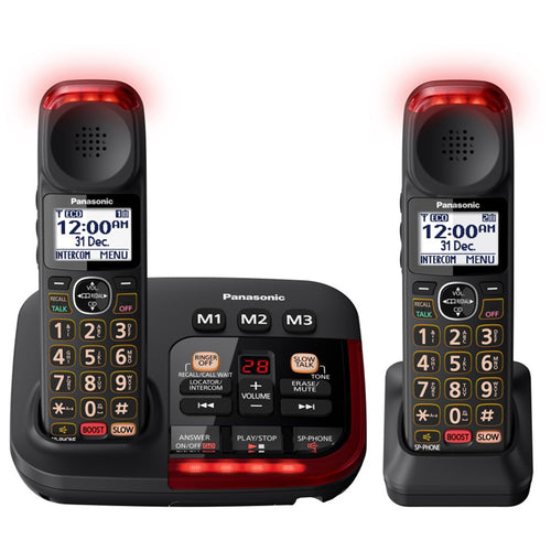 Panasonic  KX-TGM422AZB  Amplified Cordless Home Landline Telephone Twin Pack