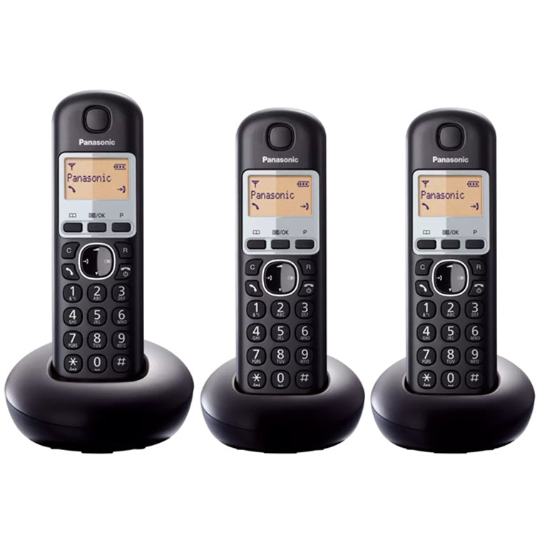 Panasonic  KX-TGB213NZB  Cordless Landline Telephone Triple Pack - Black