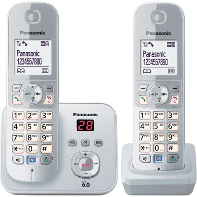 Panasonic  KX-TG6822NZS  Cordless Landline Telephone Twin Pack - Silver