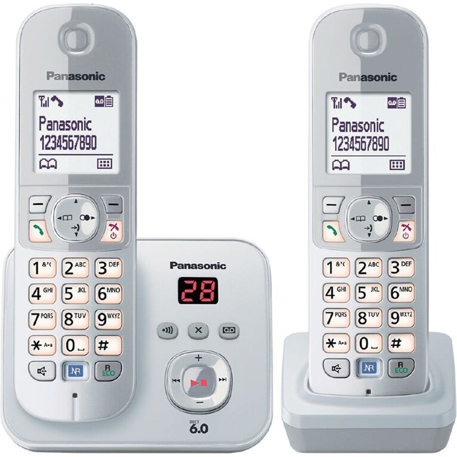 Panasonic  KX-TG6822NZS  Cordless Landline Telephone Twin Pack - Silver