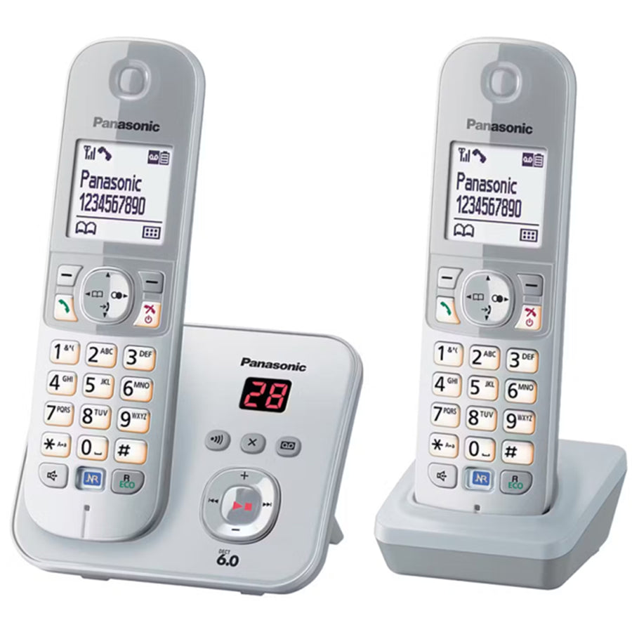 Panasonic  KX-TG6822NZS  Cordless Landline Telephone Twin Pack - Silver