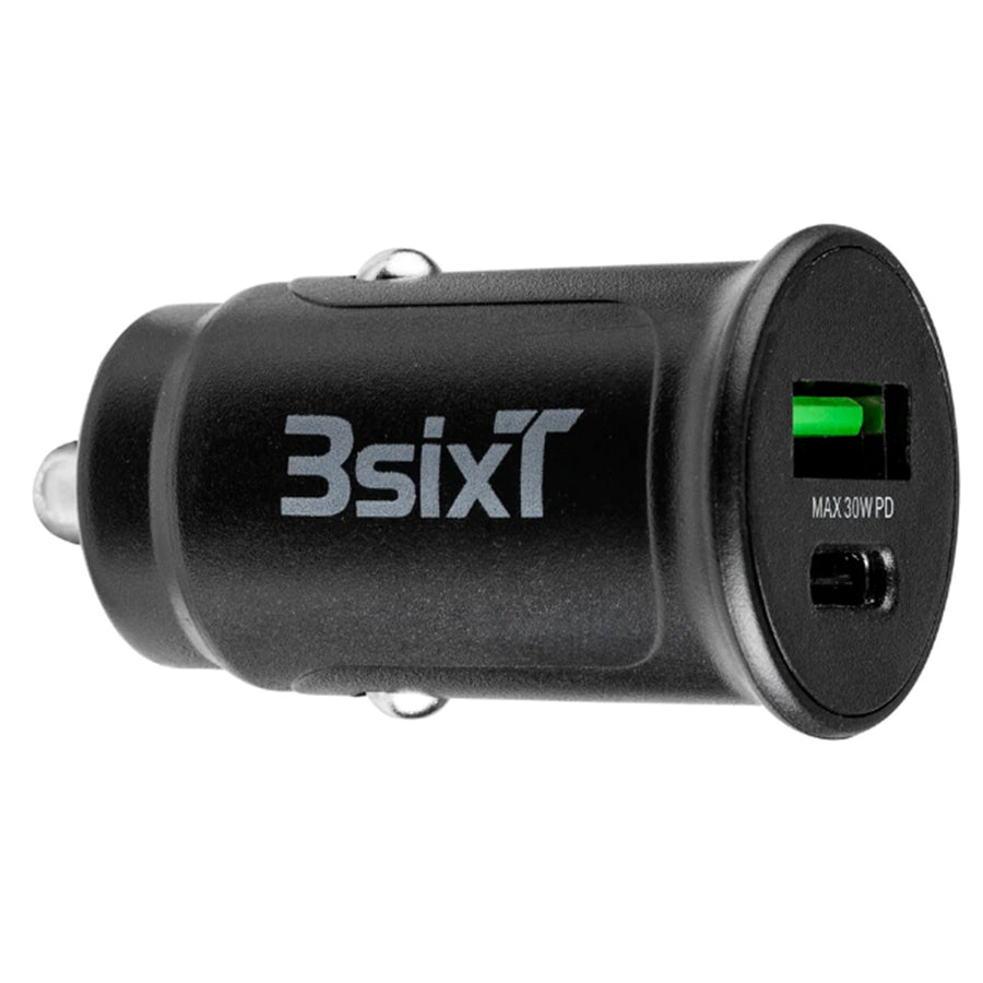 3S-2090 - 3sixT Car Charger 30W USB-C + USB-A - Black