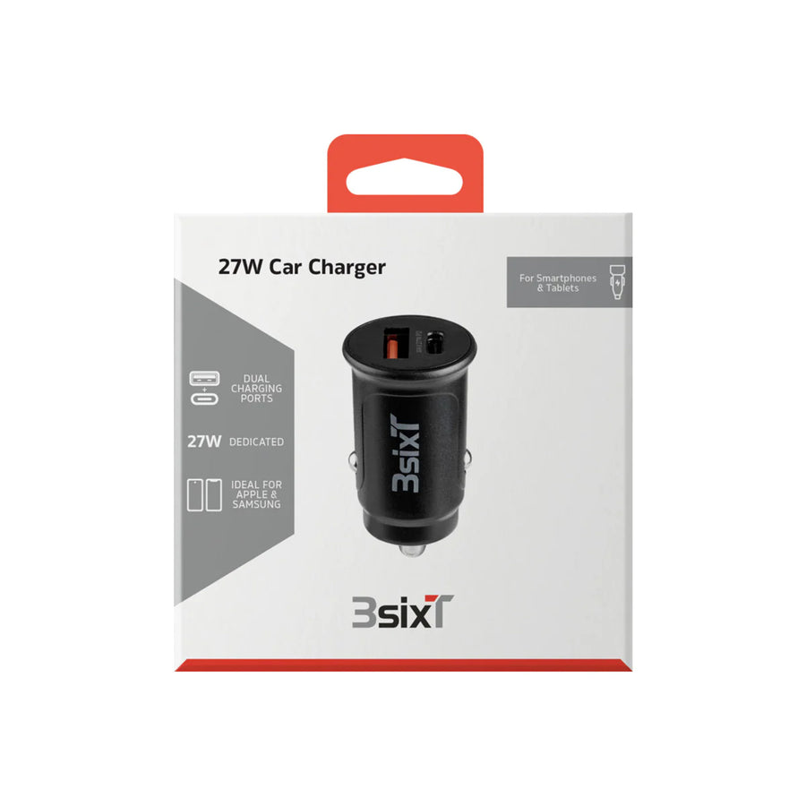 3SIXT 3S-2247 20W Car Charger with Tough USB-C to Lightning Cable - Black