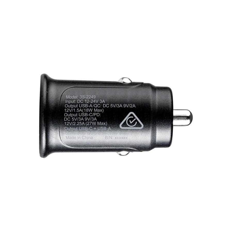 3SIXT 3S-2247 20W Car Charger with Tough USB-C to Lightning Cable - Black