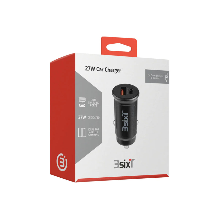 3SIXT 3S-2247 20W Car Charger with Tough USB-C to Lightning Cable - Black
