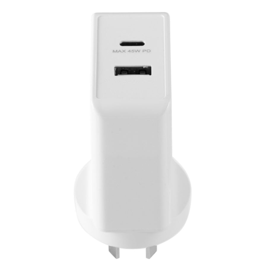 3sixT Wall Charger ANZ 45W USB-C PD + 2.4A - White