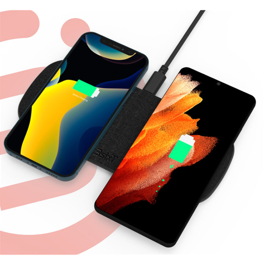 3S-2317 - 3sixT 15W + 15W Dual Wireless Charger - Black