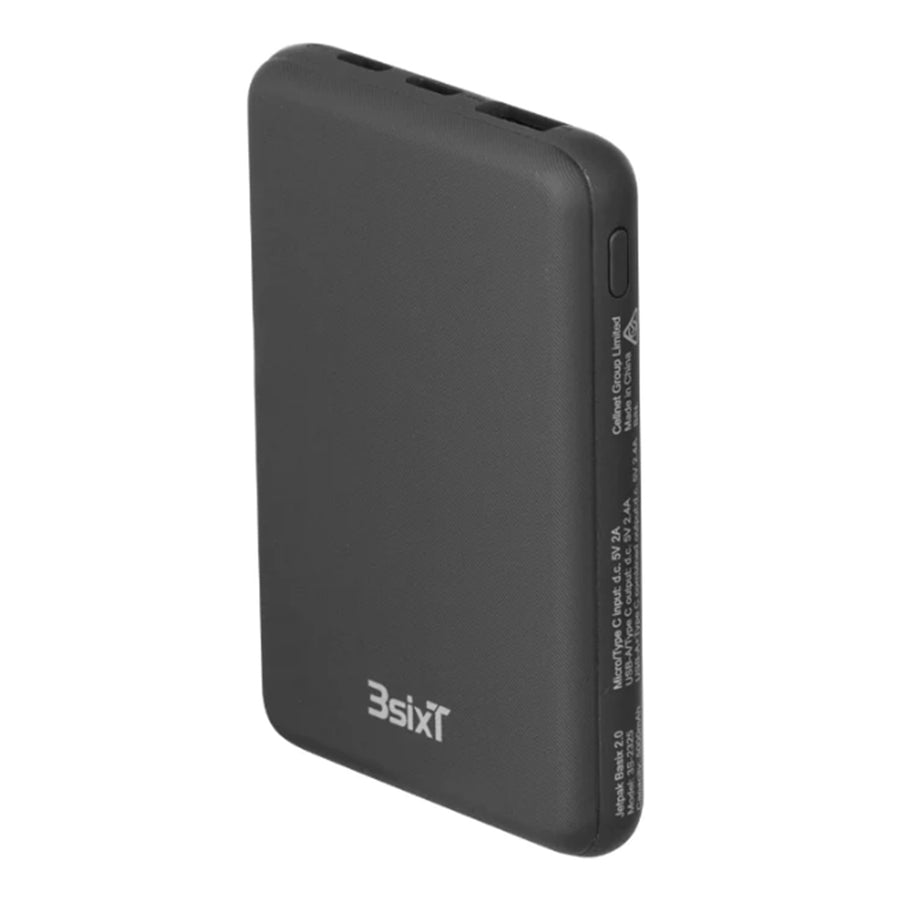 3S-2325 - 3sixT JetPak Basix 2.0 - 5000 mAh Power Bank - Black